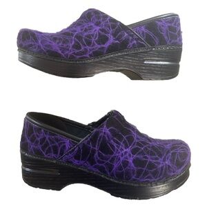 Dansko purple swirl black clogs size 36 US size 5.5